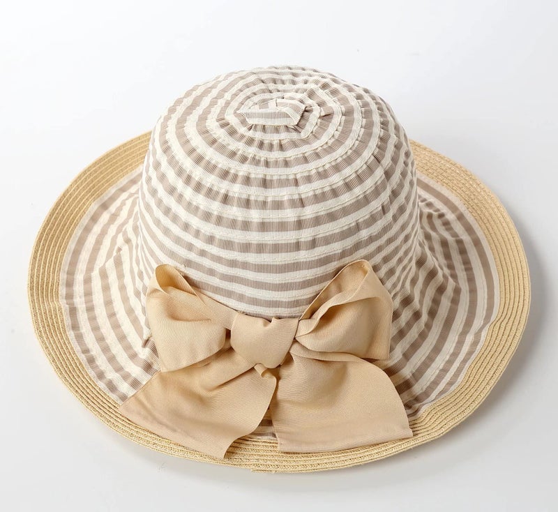 Connectyle Little Girls UPF 50+ Sun Protection Hat Kids Breathable UV Sun Hat for Summer M Champagne - Image 4